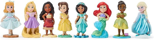 Disney Store Official Once Upon a Story Figure Set – 8 Fully Sculpted Disney Figures Including Cinderella, Ariel, Belle, Jasmine, Tiana & More in Double-Tiered Box with Scenic Backgrounds