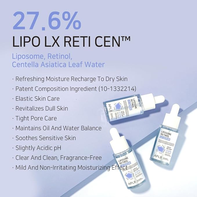 APLB Liposome Retinol LX Serum | LIPO LX RETI CEN™ 27.6% 1.35 FL.OZ/Korean Skincare, Efficient absorption, Elasticity Care, Wrinkle care, Revitalize for gentle and improve skin texture