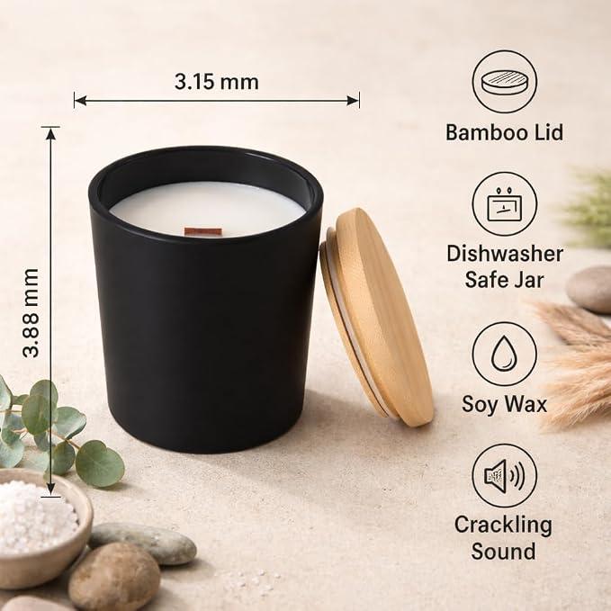 After Rain Candle (Petrichor) – 7 oz Soy Wax Candle with Wooden Wick, Fresh Earthy Rain Scent, Long Lasting Burn, Calming Nature Aroma, Luxury Glass Jar Gift for Home & Office