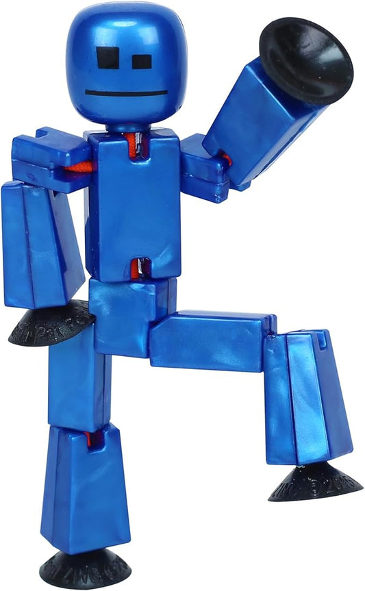 Zing StikBot Single Pack - Includes 1 StikBot - Collectible Action Figures and Accessories, Stop Motion Animation, Ages 4 and Up (Metal Blue)