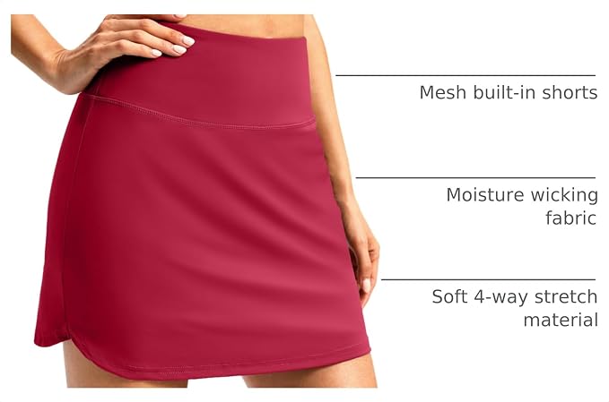 G Gradual 16"/18" Skorts for Women Golf Skirt with 2 Pockets Summer Casual | Built-In Shorts, High Waist, Soft 4-Way Stretch, Breathable Mesh Liner, Tennis Pickleball Athletic Wear, Easy To Match