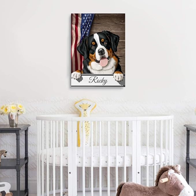 Custom Wooden Jigsaw Puzzles with Your Dog's Name on Appenzeller Art Print - 300 500 1000PCS Puzzles Game and Home Wall Decor