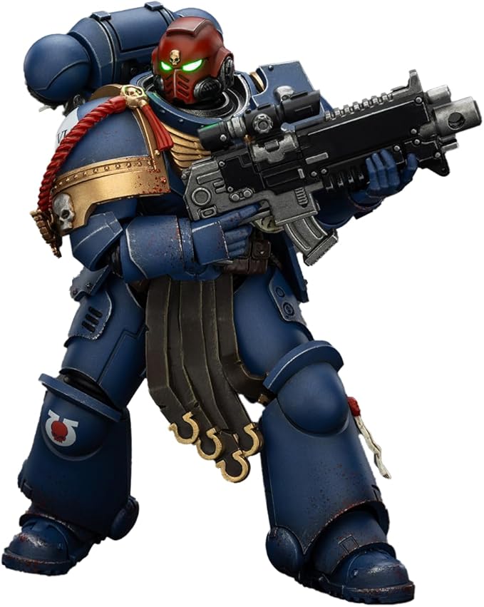 JOYTOY 1/18 Action Figure Warhammer 40,000 Ultramarines Brother Chairon-Sergeant Gadriel-Lieutenant Titus-Collectors Edition 3PCS Collection Model Birthday Gifts