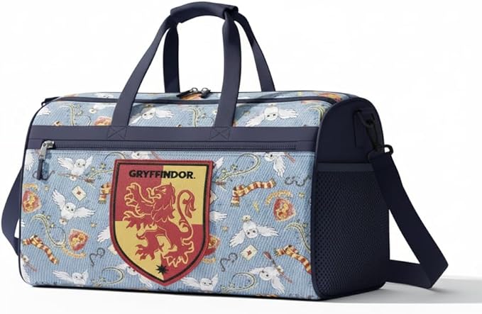 Harry Potter Kids Duffle Bag 16.5" – Travel & Sports Bag with Zipper Pocket, Mesh Sides & Strap Gryffindor