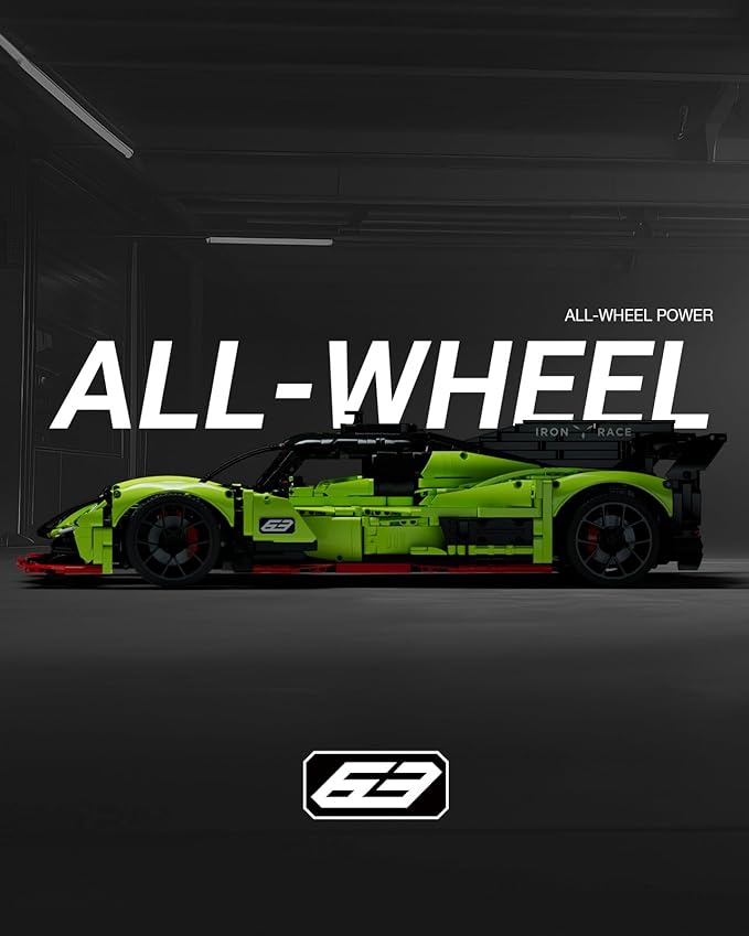 Nifeliz S63 Hypercar Model Building Set, 1:8 Scale Collectible Racing Car for Adults, Build and Display Race Car Model for Home or Office Décor, Gift for Motorsport Fans (3,699 PCS, NF10283)
