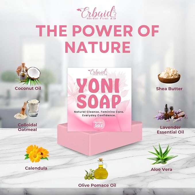 Yoni Soap – pH Balance Feminine Wash for Odor Control & Hydration – Gentle Yet Effective Vaginal Wash for Daily Intimate Hygiene – Natural Cleansing & Moisturizing Vagina Soap for Women, Made in USA