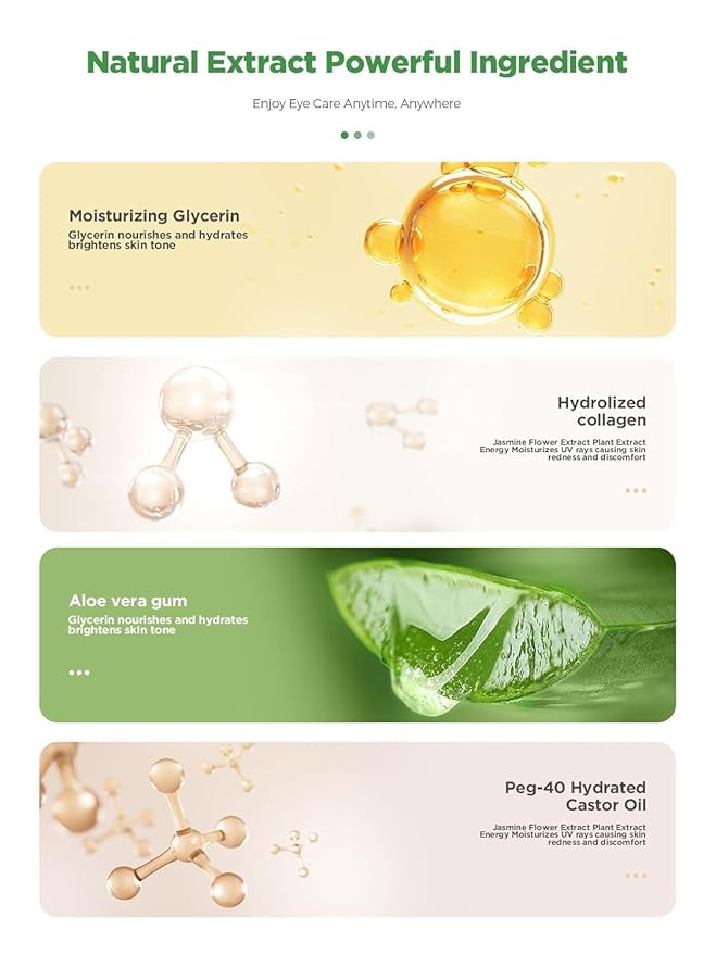Under Eye Patches, 20 Pairs 24K Gold Eye Patches For Puffy Eyes, Under eye Bags, Wrinkles, Nourish Skin, Eye Masks With Collagen, 24K Gold, Hyaluronic Acid for Men & Women Gift (Aloe Vera Green)
