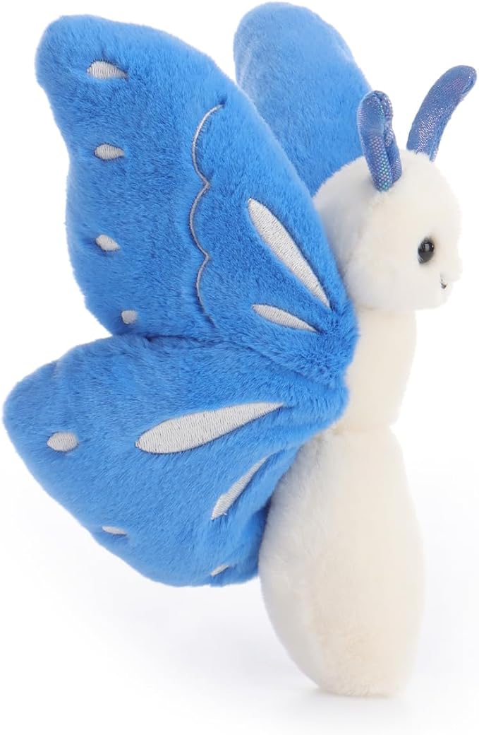 Apricot Lamb Ocean Blue Butterfly Stuffed Animals for Kids, Soft Cute Plush Toys for Baby Girl and Boy, 7.5 Inches