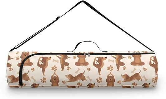 Yoga Mat Bag with Adjustable Shoulder Strap and Handle Zipper, 30in Wide x 6.3in Diameter for Yoga Mat Storage