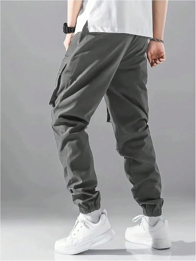 GORGLITTER Boy's Cargo Pants Casual 2 Piece Elastic Waist Hiking Going Out Khaki Pants Joggers with Pockets Clothes