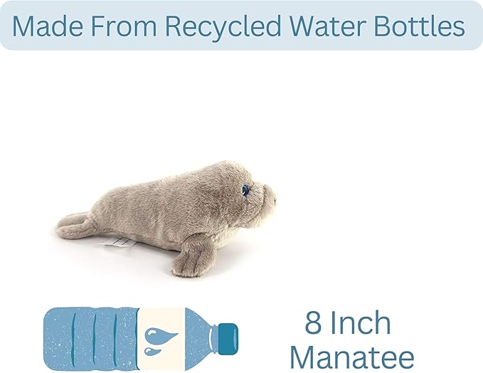 The Petting Zoo Manatee Stuffed Animal Plushie, Gifts for Kids, Scoopz Sealife Animals, Manatee Plush Toy, 10 Inches