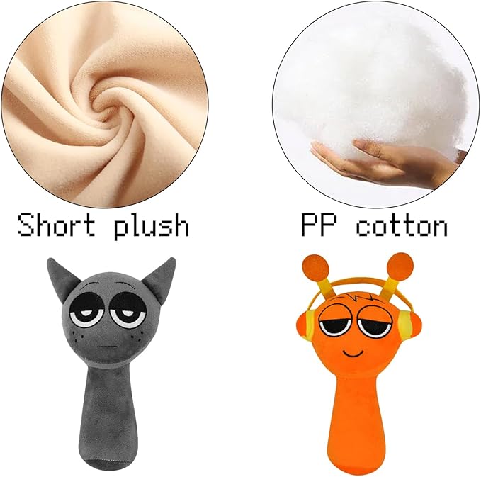 Plush Toys, Horror Games Plushies Toy for Fans, Soft Stuffed Animal Pillow Figure Doll Christmas Birthday Gifts for Adult Kids (Gray+Orange)
