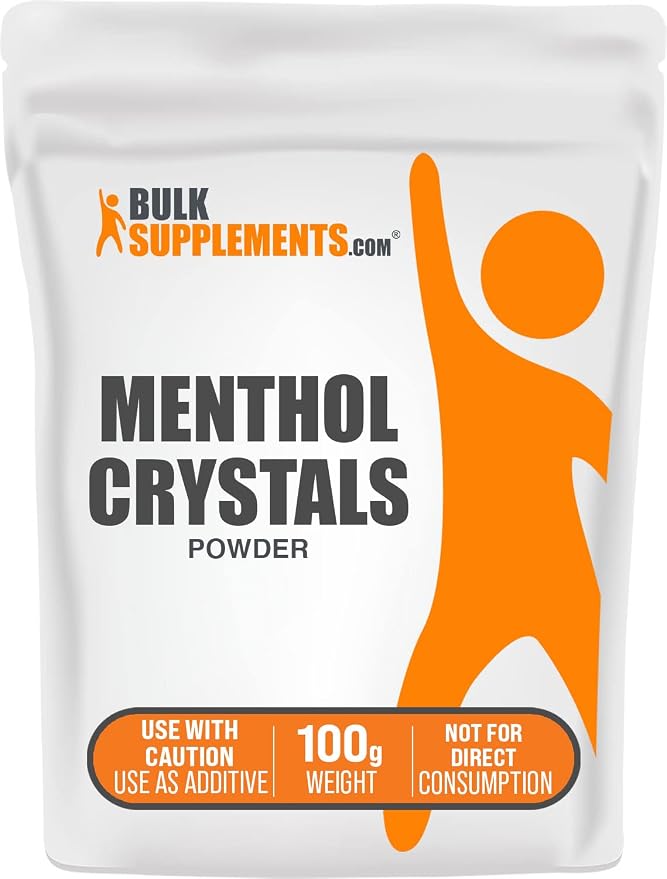 BulkSupplements.com Menthol Crystal - Natural Menthol Crystals - Menthol Crystals for Soap Making, for Shower Steamers Aromatherapy - Pure & Gluten Free, 100g (3.5 oz)