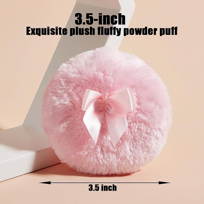 Luxury 4 Inch Glass Powder Jar with 2 Soft 3.5" Puffs,Body Powder Puff and Container (Butterfly-Colorful Purple)