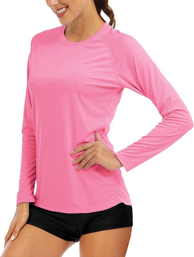 MAGCOMSEN Women's Long Sleeve Shirts UPF 50+ Sun Protection Shirts for Hiking Fishing Workout Rash Guard