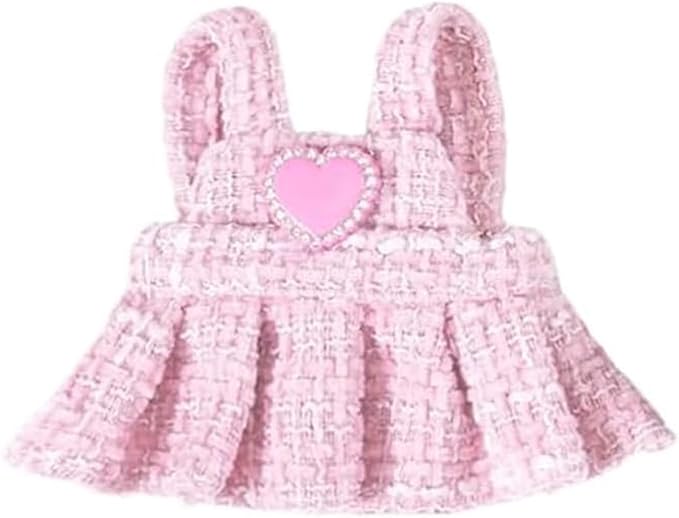 Clothes for Doll (NO Doll), 2 Piece Outfits Set for 17cm Accessories Suit,Girls Premium Fashion Jump Dress, Pink
