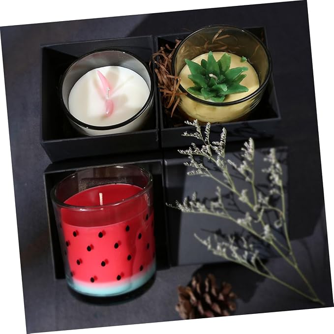 Fruit Shaped Smokeless Watermelon Scented Candle with Natural Essential Oils Handmade Aromatherapy Candle for Home and Office Décor