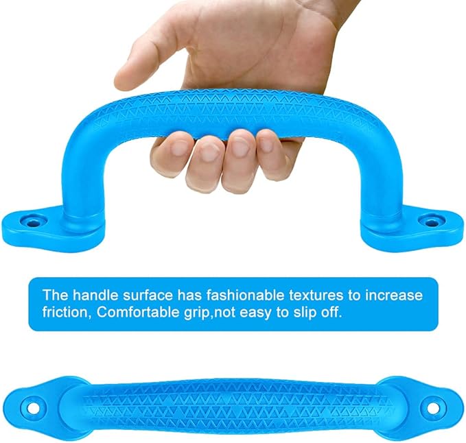 Dolibest 2-Pack Safety Handles for Swing Sets & Playsets - Monkey Bars with Anti-Skid Grip & Finger Indentations, Plastic Grab Handles, Easy Mounting for Climbing Frames, Playhouses, Treehouses
