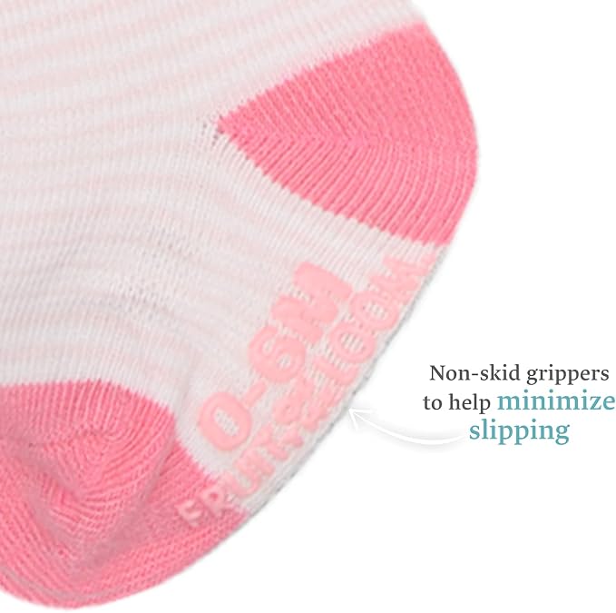 Fruit of the Loom Baby & Toddler Grow & Fit Flex Zones Cotton Stretch Socks - Unisex, Girls, Boys