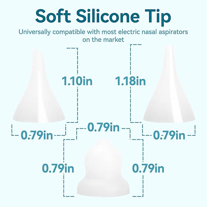 Compatible with Grownsy / Watolt / LittleTora / HEYVALUE / Cocobela / HailiCare / MOMIDEAL / KIDIRA / TEQIN Baby Nasal Aspirator Replacement Tips (9 Packs)