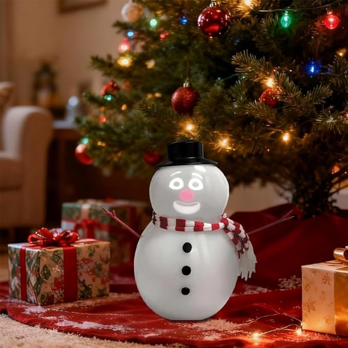 Animated Talking Snowman, Talking Animated Blink Snowman with Built in Projector & Speaker Plug'n Play, Interactive Singing & Dancing Christmas Decoration, USB or Battery Powered (1)