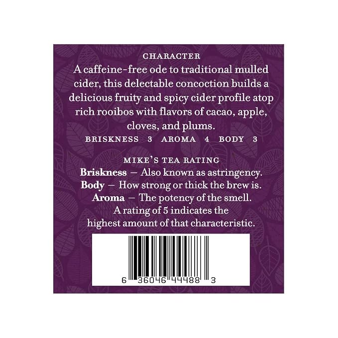 Harney & Sons Mulled Plum Cider, 4oz Loose Leaf Herbal Tea with Cinnamon, Rooibos, Apple Pieces, and Plum
