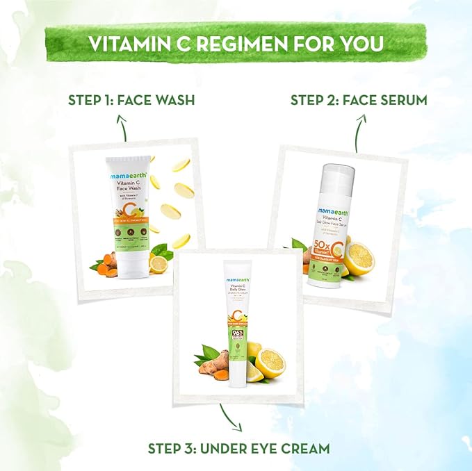 MAMAEARTH Vitamin C Daily Glow Under Eye Cream | Reduces Dark Circles, Puffiness, Bags & Wrinkles | Soothes Tired Eyes | Firms Under Eye Skin | 0.71 Oz/20 g