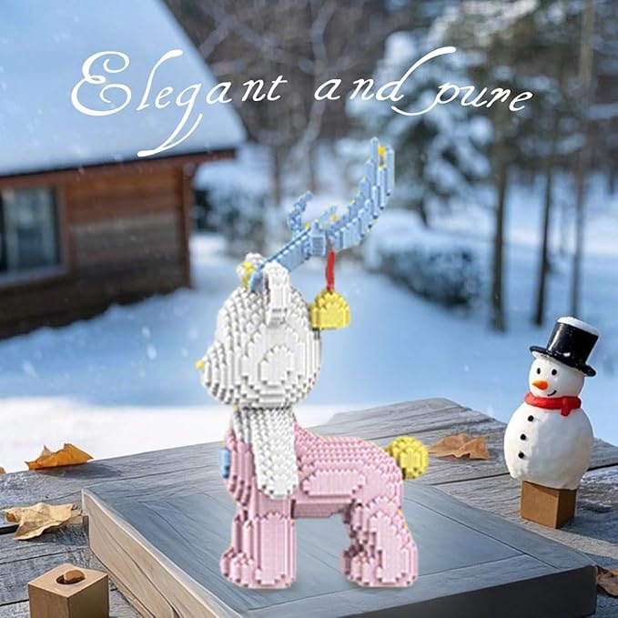 DAHONPA Christmas White Deer Micro Building Blocks Set (4250 Pieces), Bearbrick Set Model, Gift for Adults and Kids