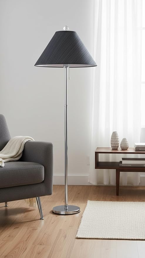 Aspen Creative 32203A Hardback Empire Spider Lamp Shade in Grey & Black, 6" Top x 19" Bottom x 12" Slant Height