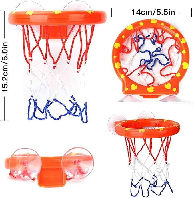 Cyfie Bathroom Basketball Hoop Toddler, 2Pack Basketball Hoop Mini for Bathroom Bedroom, Fun Bathtub Bath Toys with 8 Balls for Kids Girls Boys