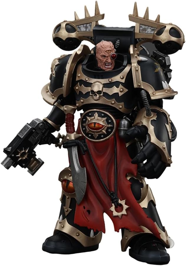 JOYTOY-Warhammer The Horus Heresy 1:18 Action Figure Chaos Space Marines Black Legion Chosen with Bolt Pistol and Power Fist-Collection Model Birthday Gifts