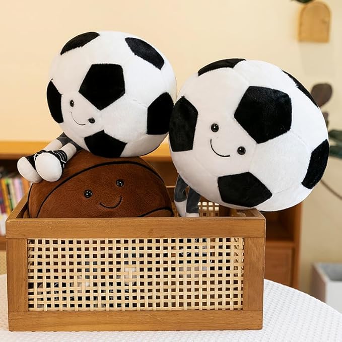 13.7inch Football Plush Toys,Rugby Stuffed Sports Balls Toy,with feet Creative Soccer Doll,Cute Fun Soft Plush Ball,Plush Stuffed Spherical Soft Toys Sports Throw Pillow Cushion Kids Gift (Football)