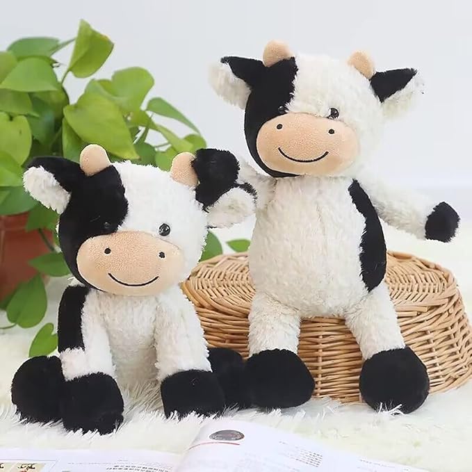 Cow Stuffed Animals Soft Plush Cute Cow Doll for Boys Girls 11.8in (zuo NIU heibaise 30cm)