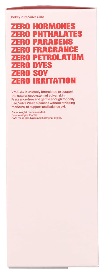 Vmagic Gentle Feminine Wash by Medicine Mama’s Apothecary – pH Balanced to Cleanse and Rejuvenate Intimate Skin with Chamomile, Collagen, Vitamin E and Sage – Hormone Free — 8 oz