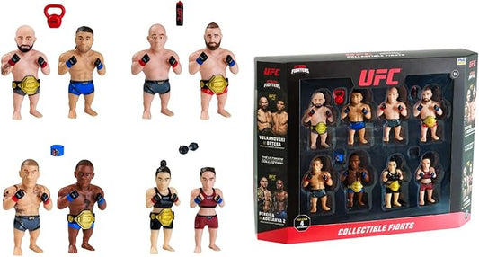 UFC 2.5-Inch Collectible Figures 8-Pack Deluxe Box – Includes 8 Fighters with Accessories, Realistic Poses, and Officially Licensed UFC Collectibles by PMI