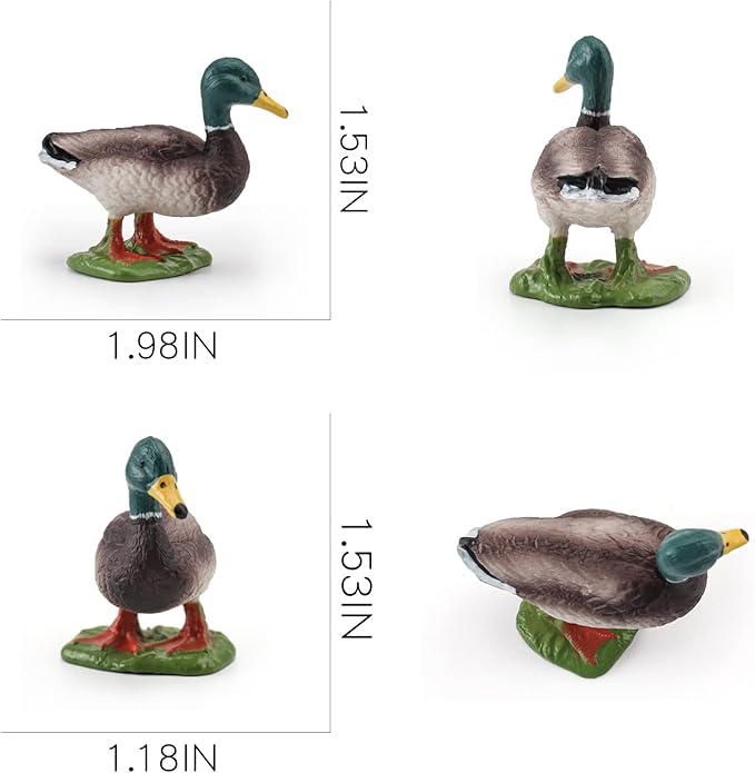 LC JoyCre Mallard Duck Figurines Plastic Duck Toy for Kids Farm Animal Figurines Toy for Toddlers Teaching Tools Educational Gift 3 4 5 6