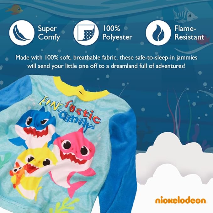Nickelodeon boys Paw Patrol | Baby Shark 2-piece Loose-fit Pajama Set, Soft & Cute for Kids