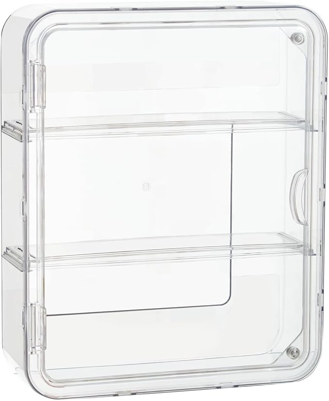 3 Tiers Clear Display Case for Figures, Acrylic Storage Organizers Box with Magnetic Door, Wall-Mounted Dustproof Showcase for Collectibles Action Figure