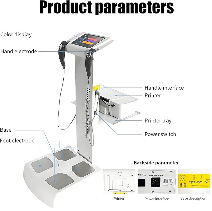 Professional Body Composition Analyzer,Body Fat Scale, Body Composition Analyzer, Body Fat Detection Equipment, Professional-Grade Analyzer, Muscle Detection and Analysis White