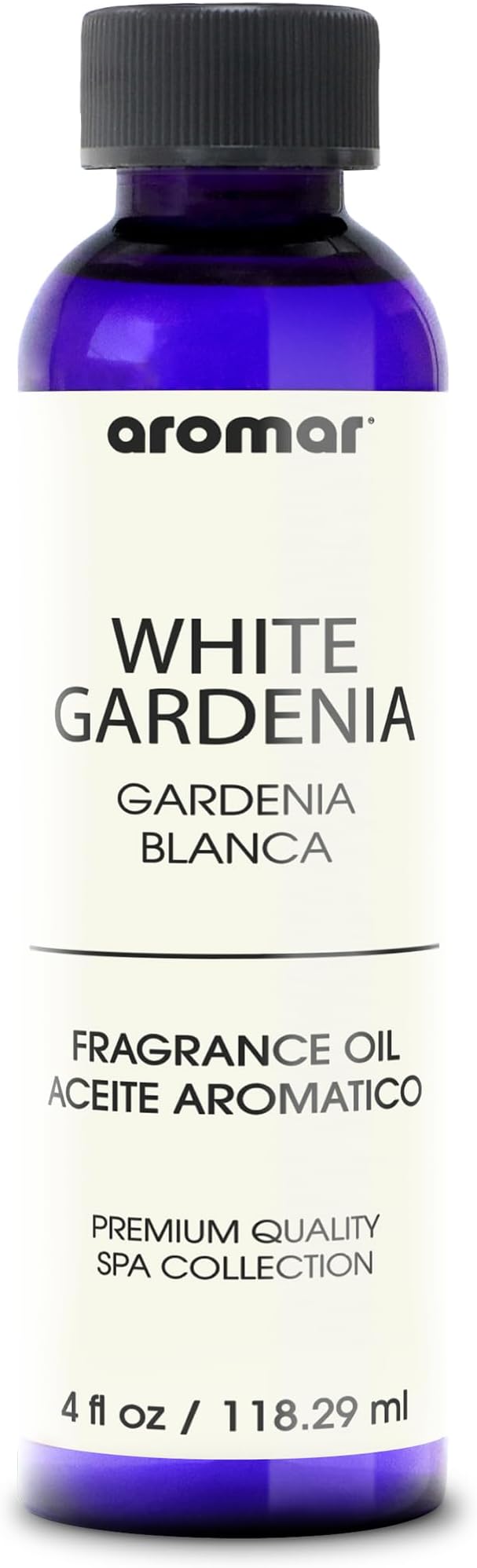 Aromar Premium Fragrance Oil, Long-Lasting, Refreshing Uplifting Aroma for Aromatherapy, Relaxation & Household Uses, White Gardenia 4 oz.
