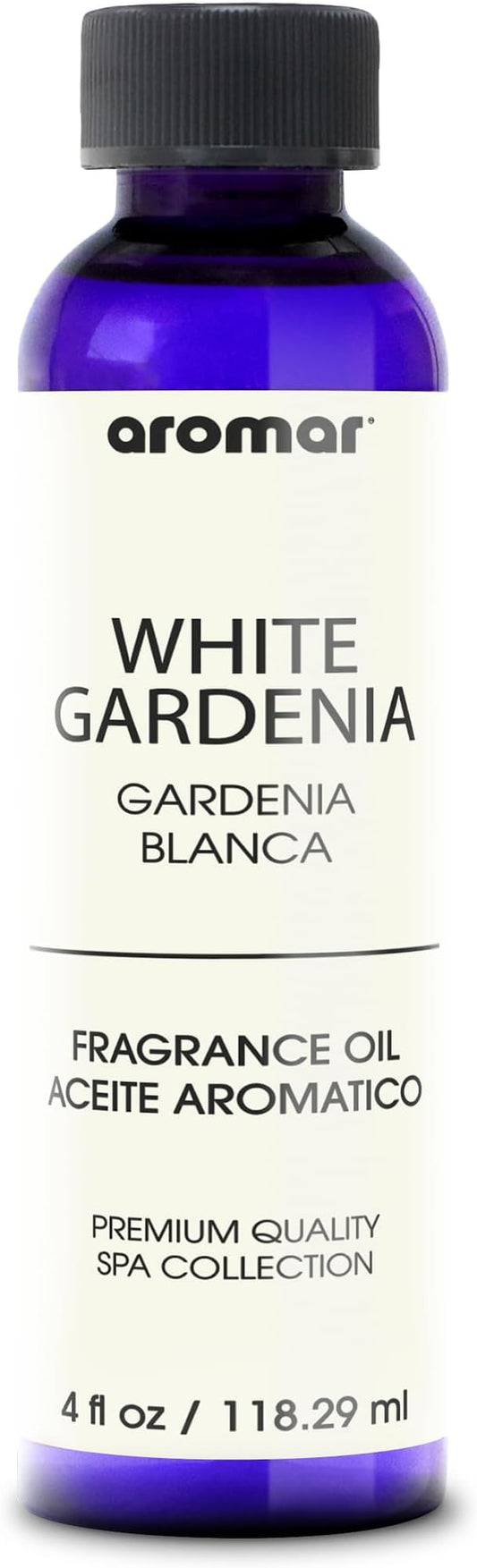 Aromar Premium Fragrance Oil, Long-Lasting, Refreshing Uplifting Aroma for Aromatherapy, Relaxation & Household Uses, White Gardenia 4 oz.