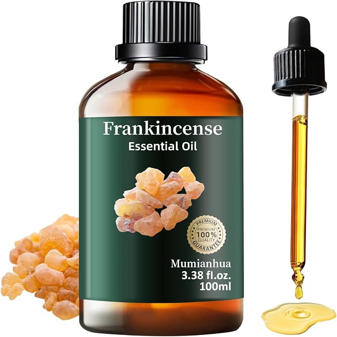 Frankincense Essential Oil, for Meditation, Diffuser & DIY, 3.38 Fl Oz | Mumianhua Frankincense Oil, Resinous, Balsamic Aroma. For Skin , DIY Serum, Candle & Soap Making, Diffusion