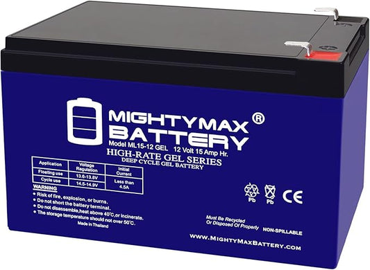 Mighty Max Battery 12V 15AH GEL F2 Replacement Battery Compatible with Little Tikes H2 Toy Car