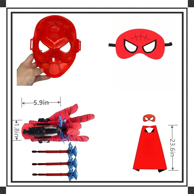Ronolezety spider toys for boys 4-6，superhero capes for kids and LED Mask - web shooters,Superhero Toy Shooter - Compatible with Superhero Toys