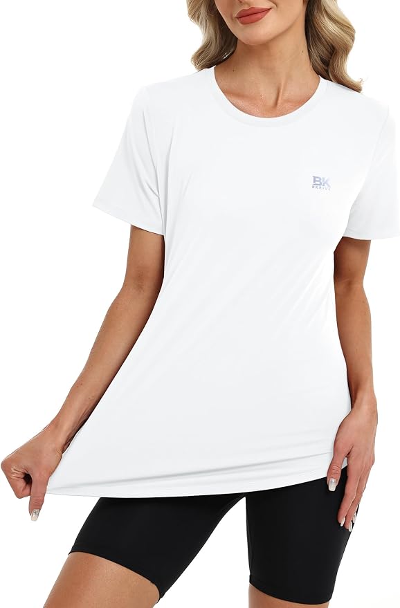BKRIVE Workout Tops for Women UPF 50+ Quick Dry Shirts (S-3XL) | Ideal for Hiking, Yoga, Running, Gym workouts, Pilstes, Tennis & Travel. Lightweight, Breathable & Moisture wicking