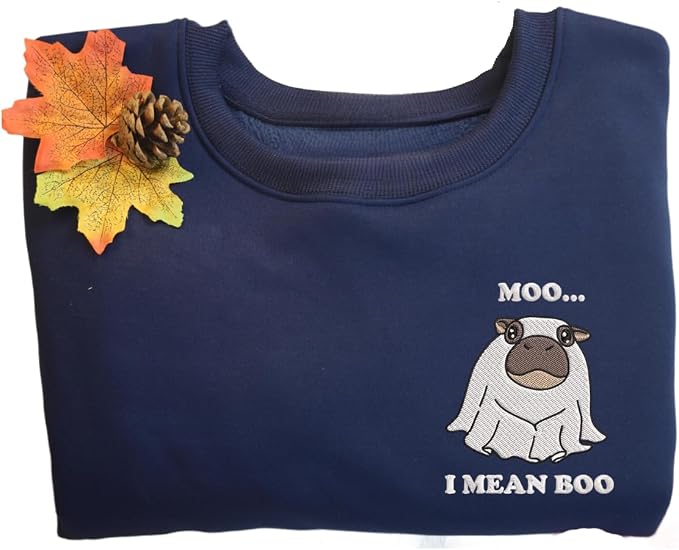 YOUNG GREEN Moo Deng Embroidered Sweatshirt Moo Deng Bouncy Pig Shirt Cute Baby Hippo Sweatshirt Gift For Moo Deng Lovers