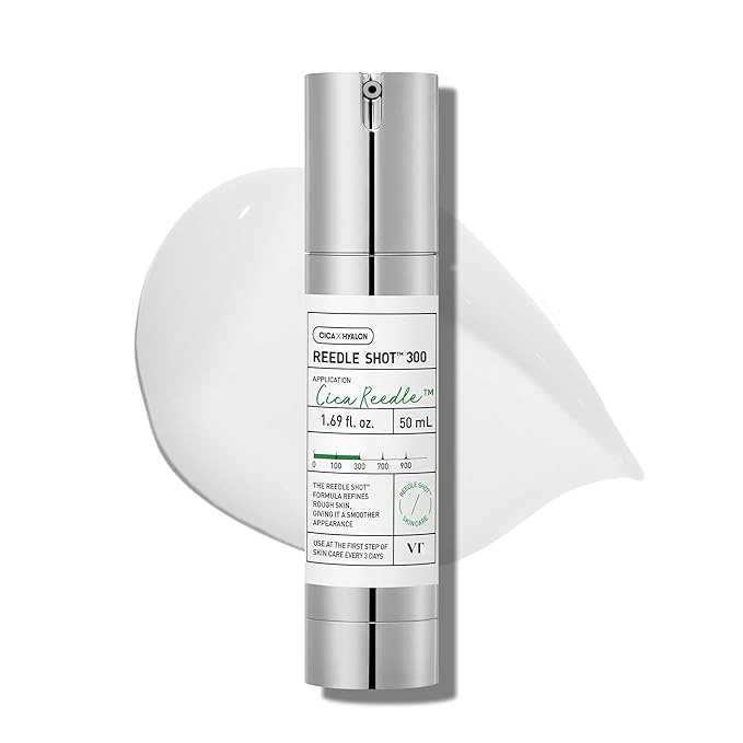 VT COSMETICS CICA Reedle Shot 300, Advanced Night Exosome, Microneedling Serum, Centella Asiatica, Hyaluronic Acid, Propolis, Soft Skin, Regeneration, Glass Skin, Korean Skin Booster 1.69Fl Oz (50ml)