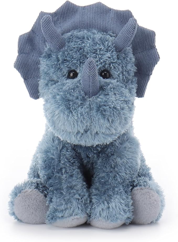Apricot Lamb Dark Blue Triceratops Stuffed Animals for Kids, Soft Cute Plush Toys for Baby Girl and Boy, 9 Inches