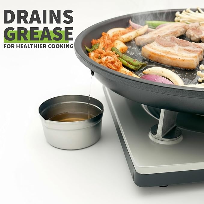 TECHEF - Stovetop Korean BBQ Non-Stick Grill Pan with Agni Portable Gas Stove Burner, Made in Korea (Master KBBQ Set)