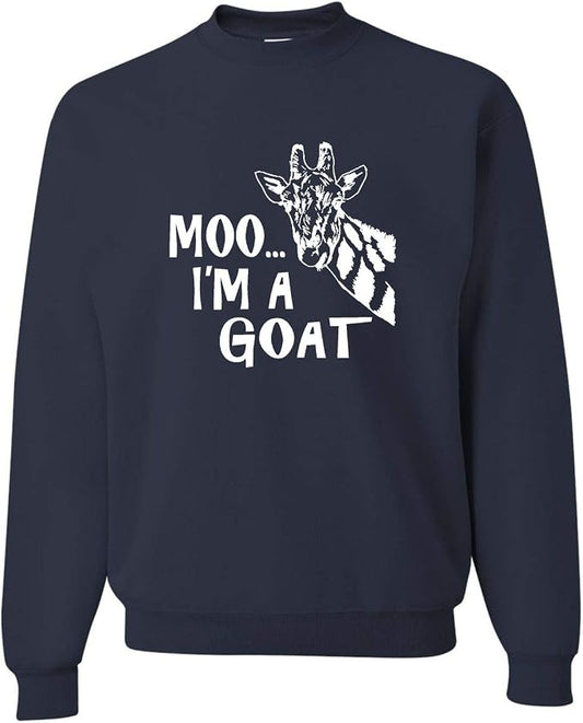 Go All Out Adult Moo I'm A Goat Funny Animal Sweatshirt Crewneck